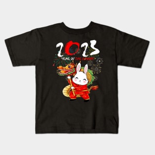 2023 Year Of the Rabbit Dabbing Bunny Chinese New Year Kids T-Shirt